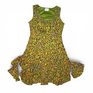 Vintage Bethany Abstract Print Sleeveless Fit & Flare Summer Dress M